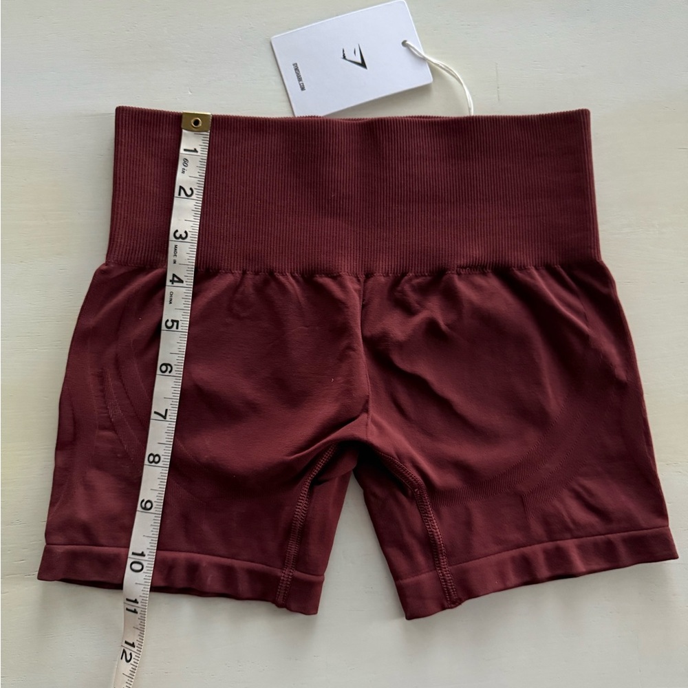 Gymshark Maroon High-Waisted Shorts